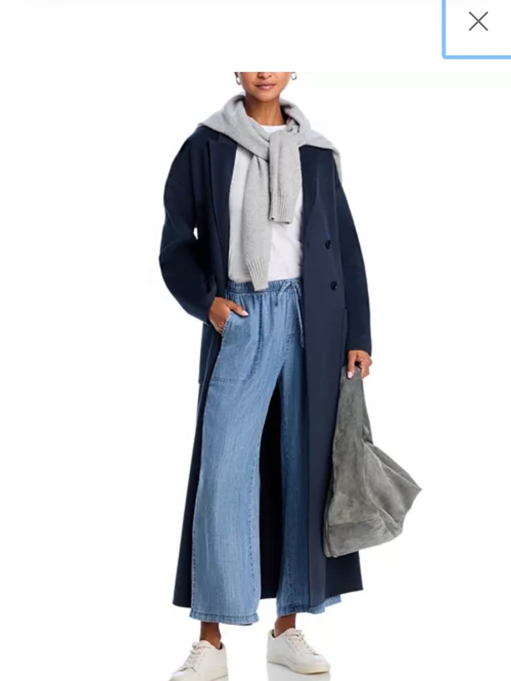 NWT Splendid Angie Indigo Crop Wide Leg Denim Pant - Picture 2 of 9
